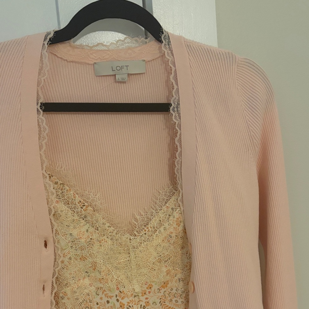 LOFT maxi dress and sweater.  The dress is a 00 and sweater is a small - Picture 2 of 5